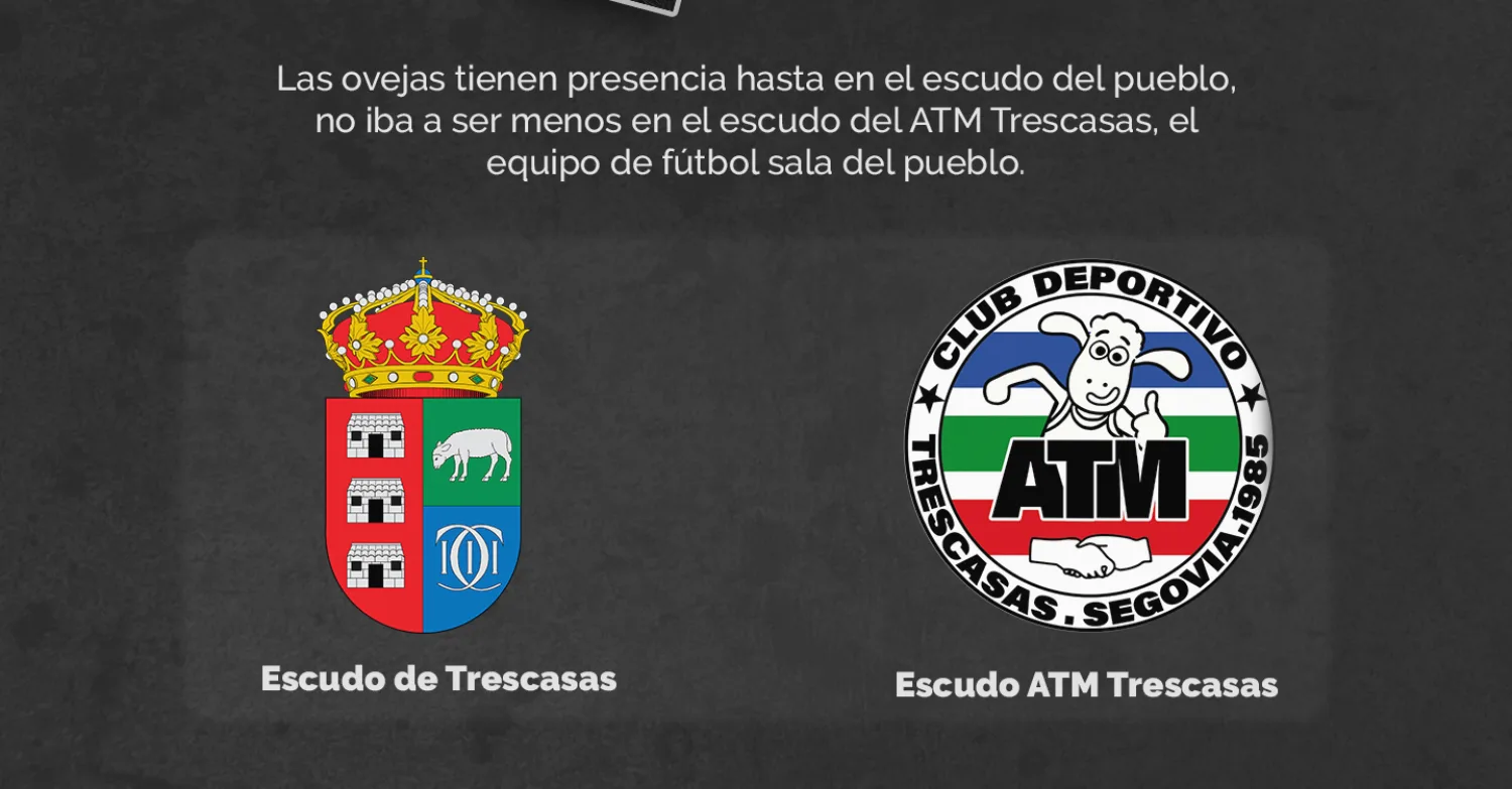 Escudo de Trescasas junto al escudo del CD ATM Trescasas