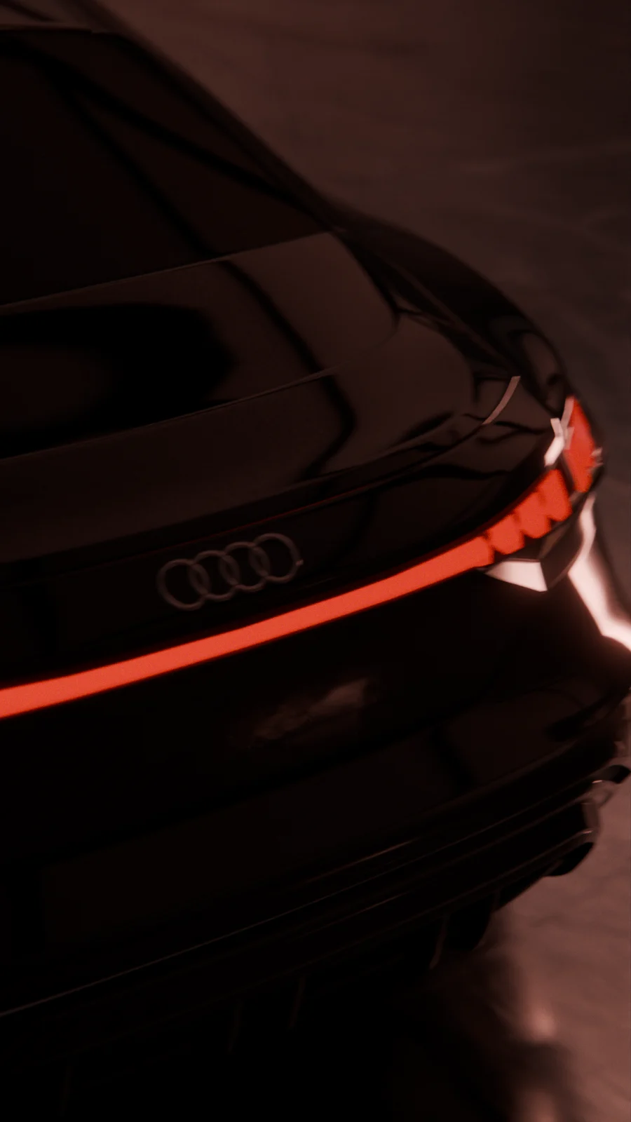 Detalle del portón trasero y la barra de luz del Audi e-tron GT