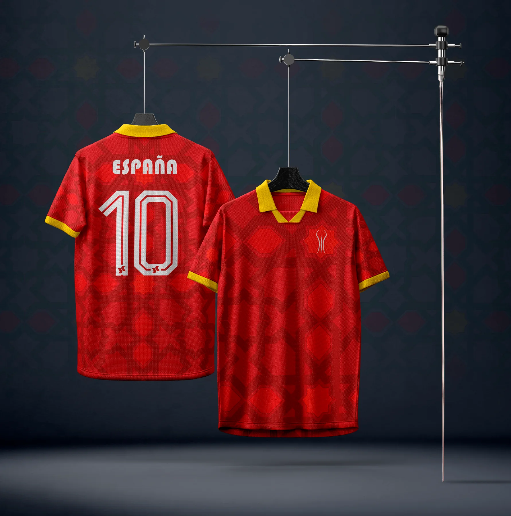 Camiseta de España con patrón y tipografía retro