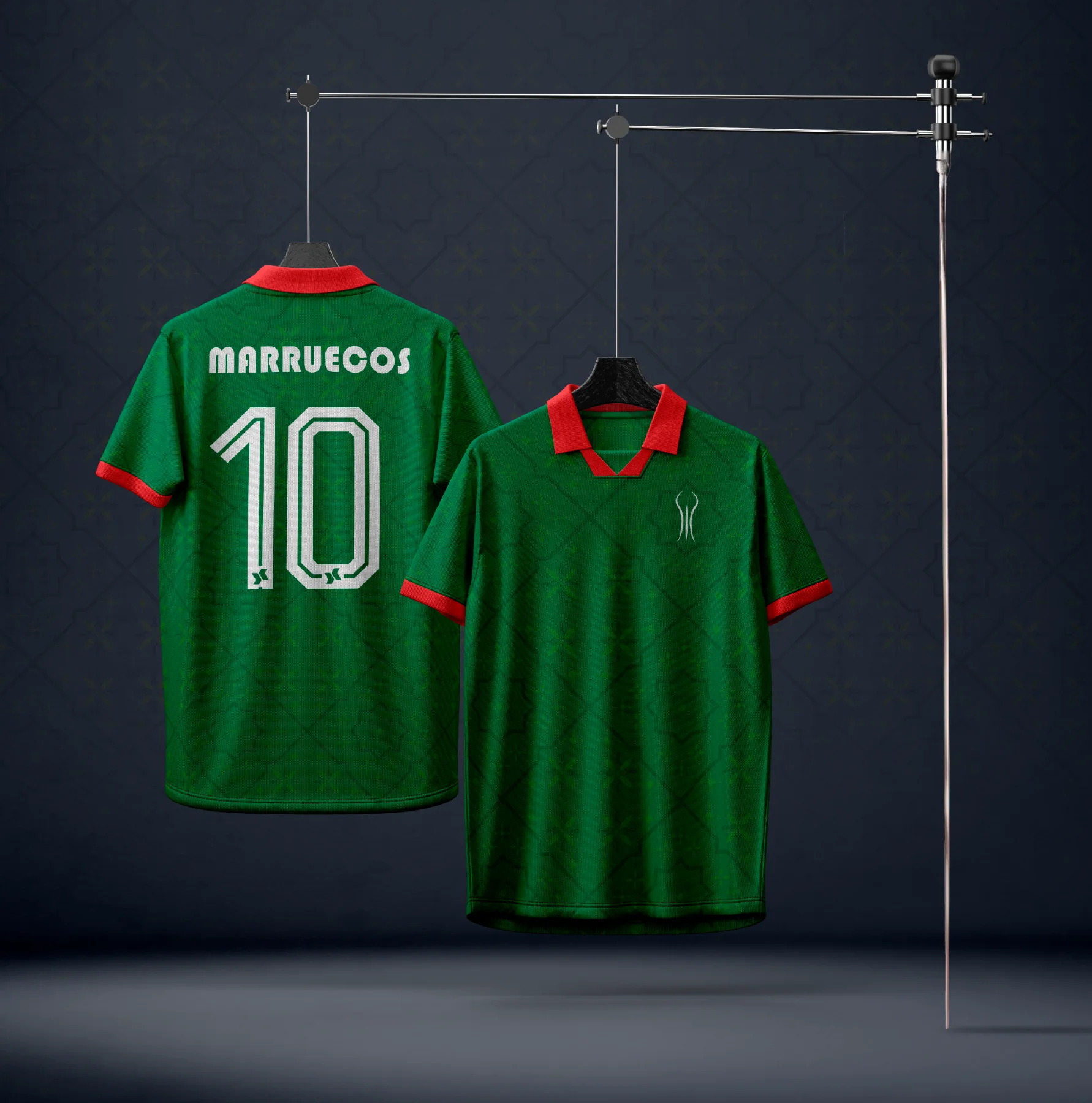 Camiseta de Marruecos con patrón y tipografía retro