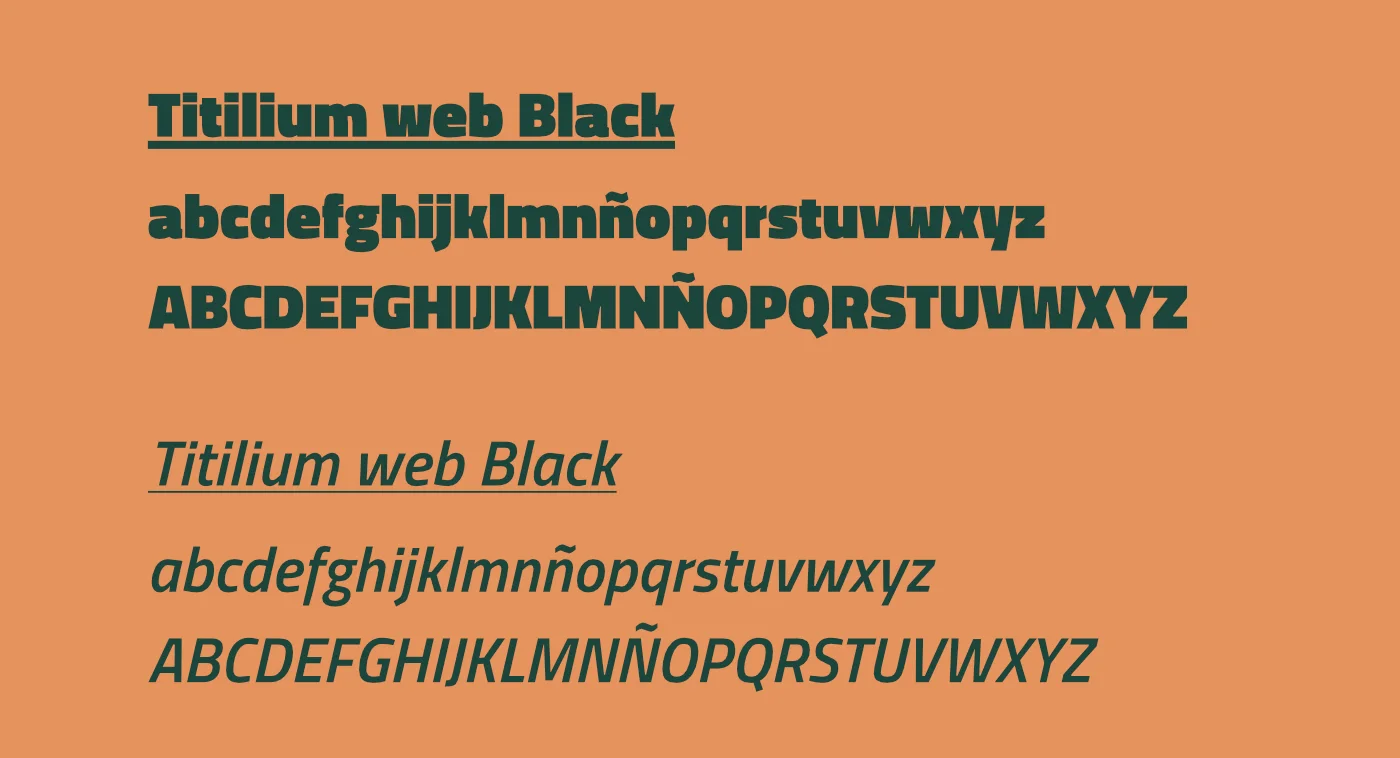 Especimen tipográfico de Titillium Web Black