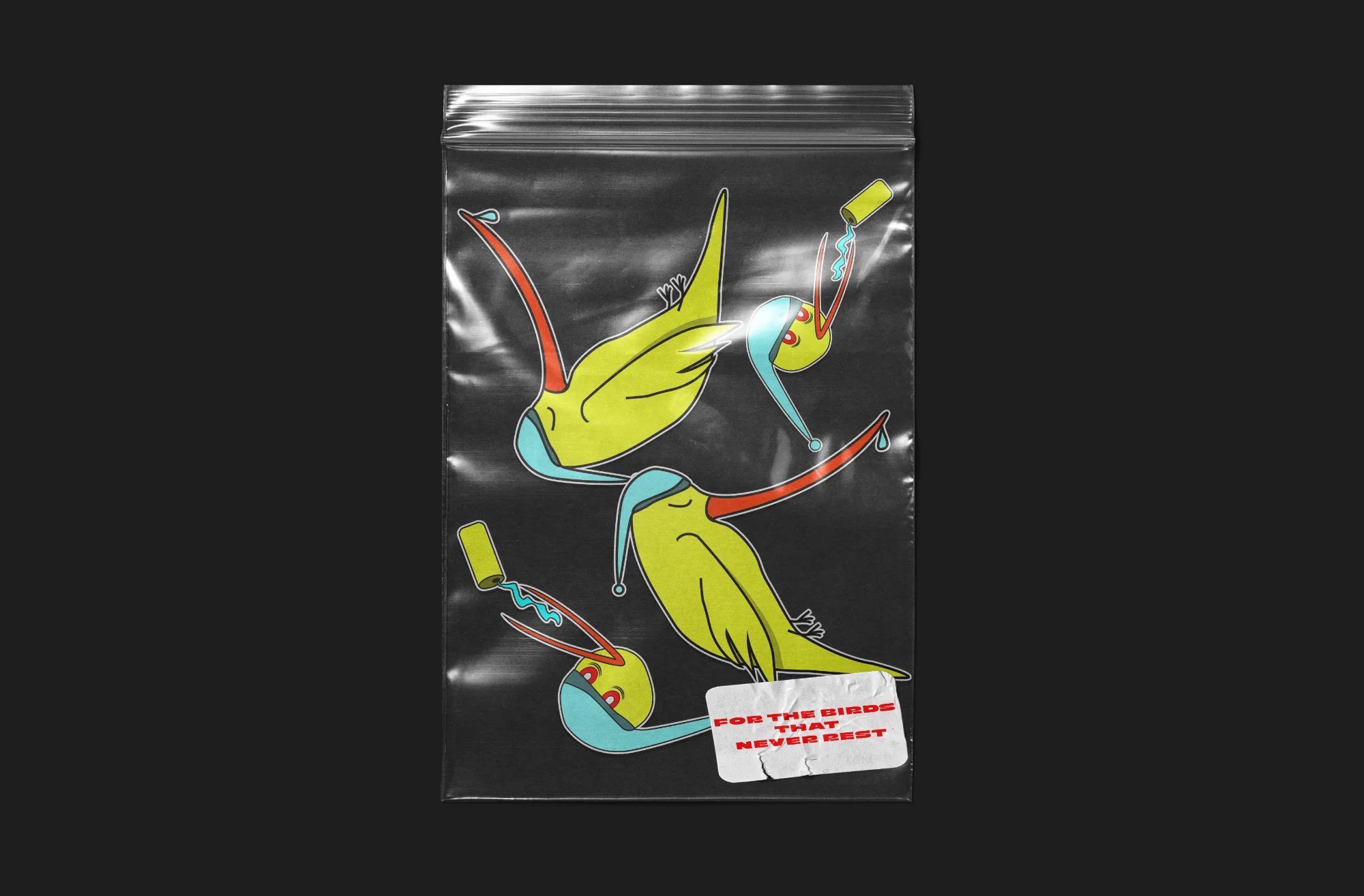Pack de pegatinas del colibrí en bolsa